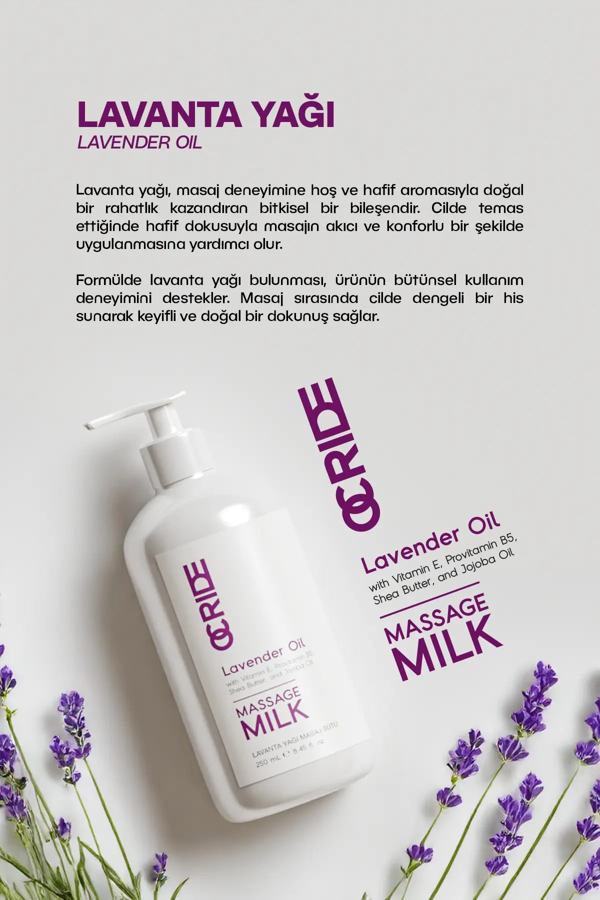Lavanta Yağı Masaj Sütü 250ML