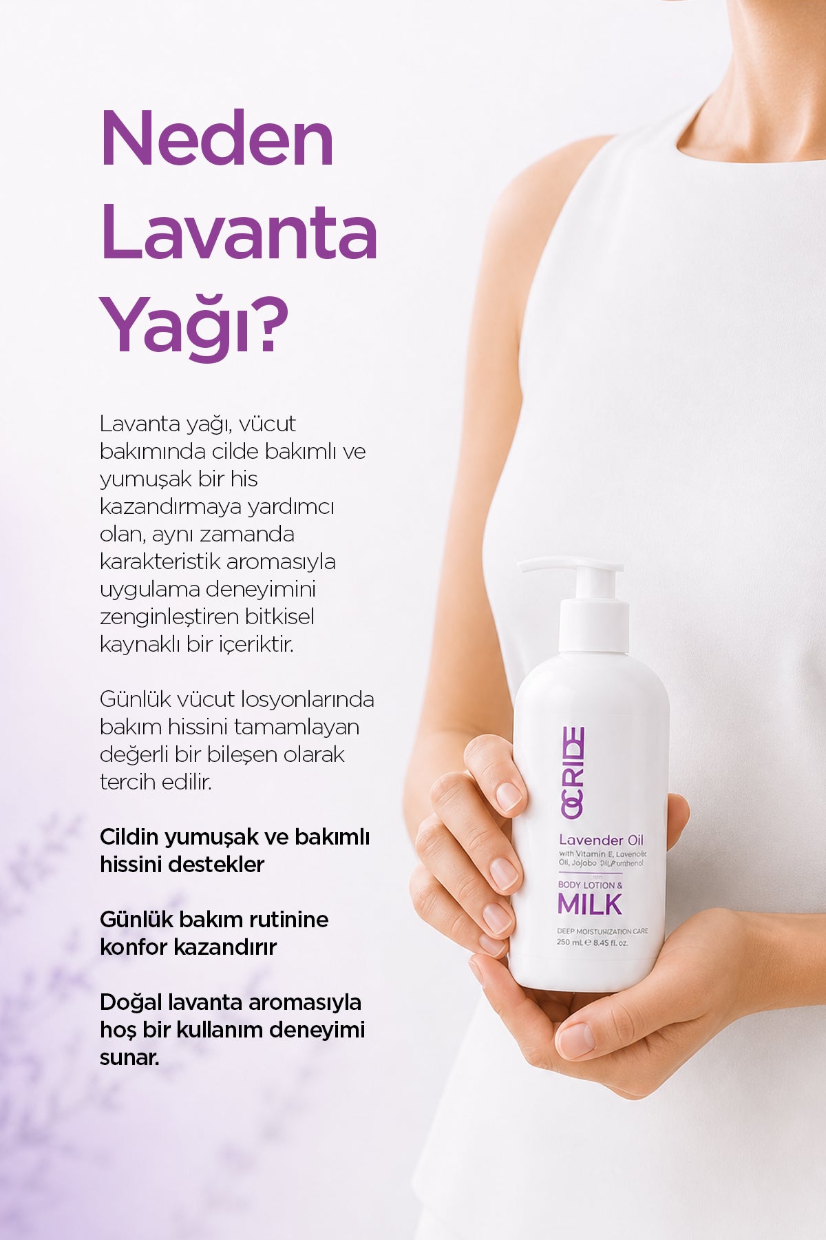Lavanta Yağı Vücut Sütü 250ML