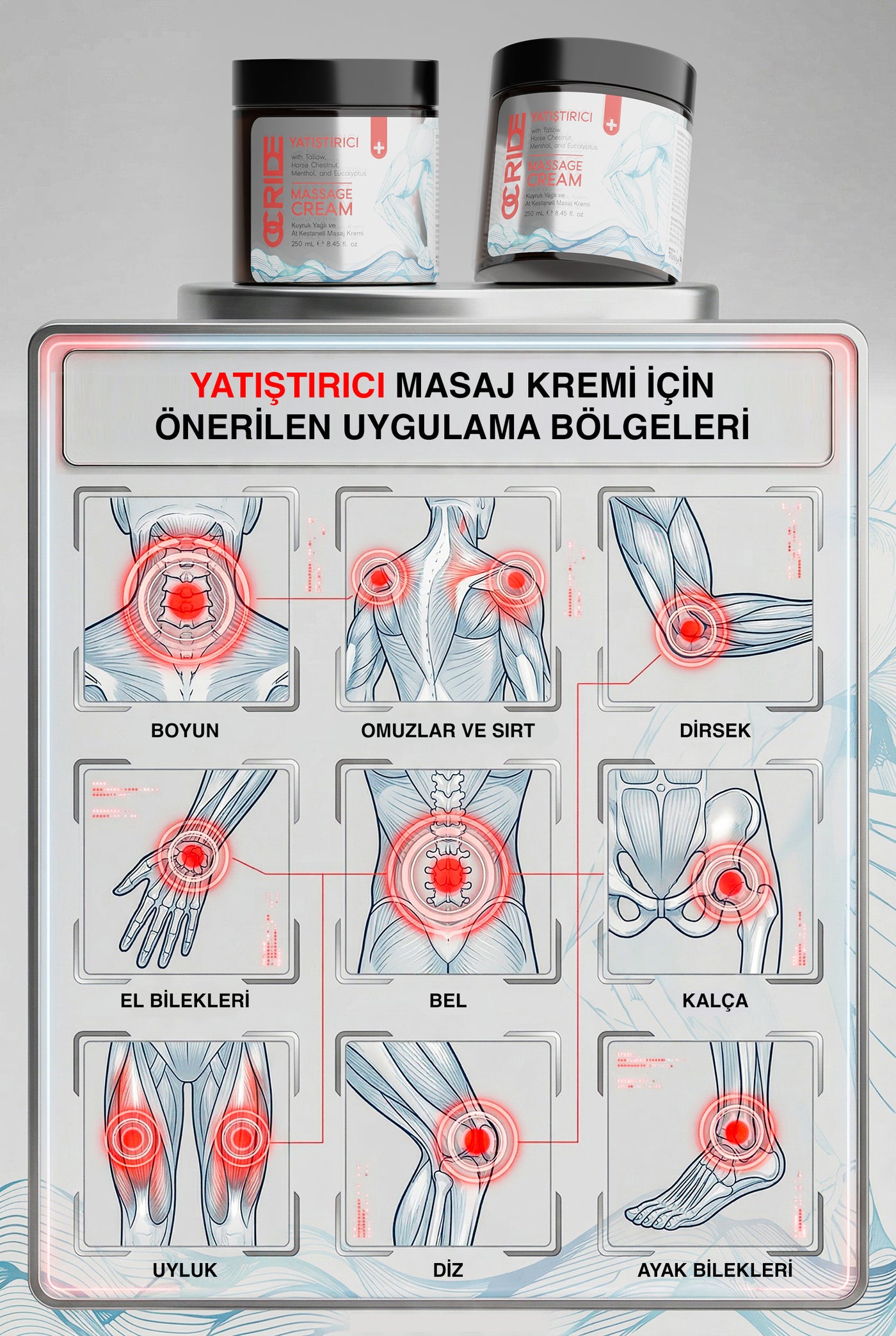 Yatıştırıcı ve Ferahlatıcı Masaj Kremi 250ML